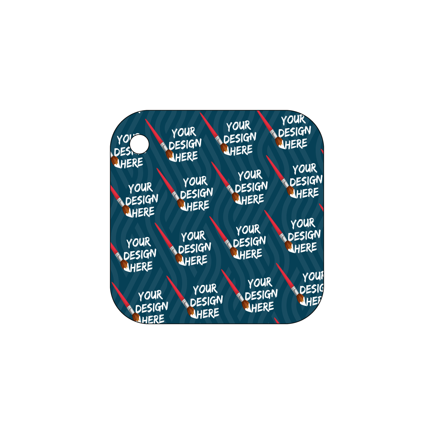 Custom Plastic 2.75" x 2.75" Square with Corner Hole Key Tags