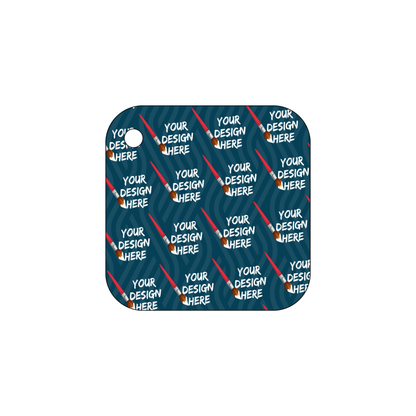 Custom Plastic 2.75" x 2.75" Square with Corner Hole Key Tags