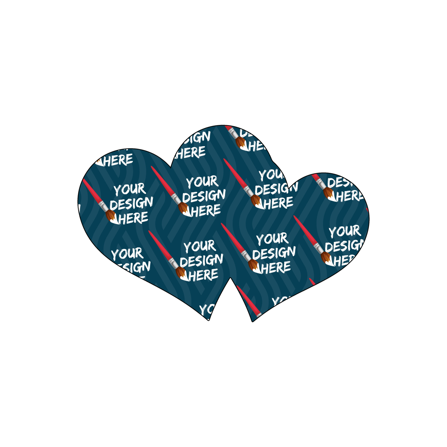 Custom Plastic 3.15" x 2.125" Two Heart Shape Cards