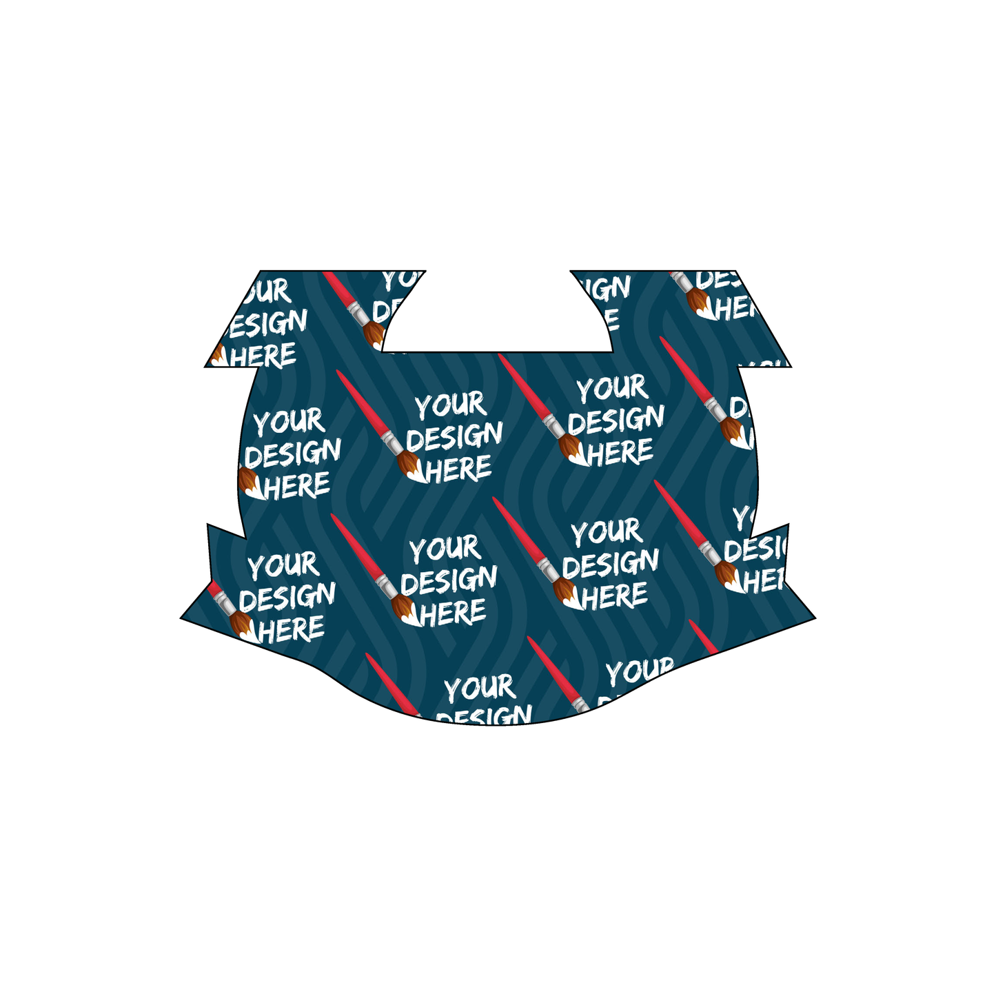 Custom Plastic 2.97" x 2.125" Horseshoe with Banner Shape Cards