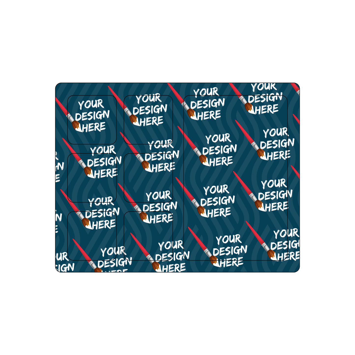 Custom Plastic 8" x 3.875" Punch-Out Card and 6 Small Square Cards Combo