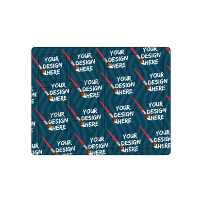 Custom Plastic 8" x 3.875" Punch-Out Card and 6 Small Square Cards Combo