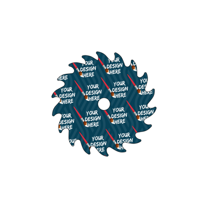 Custom Plastic 3" x 3" Circle Saw Blade Cards
