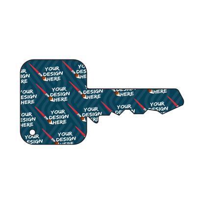 Custom Plastic 3.375" x 1.75" Key Shape Cards