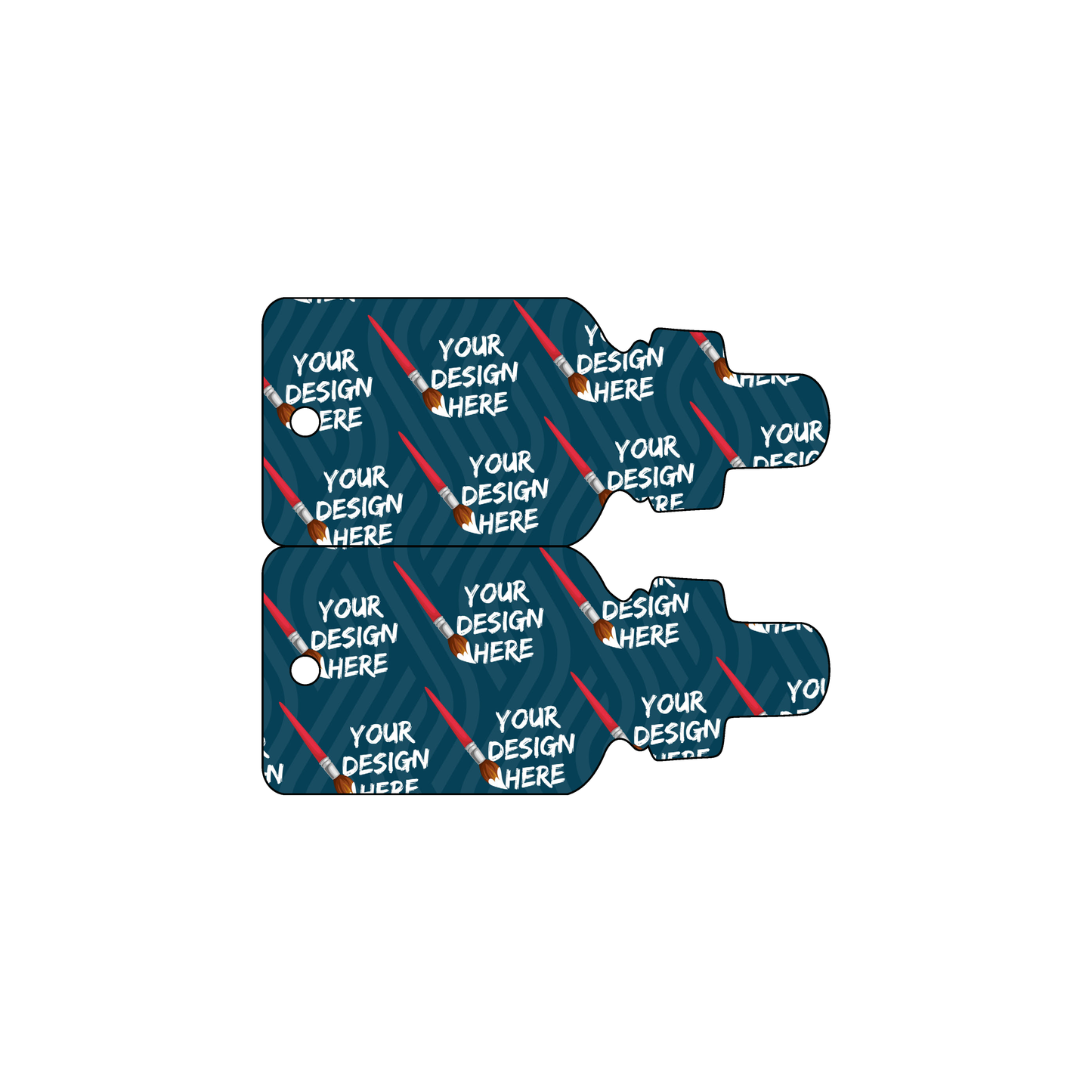 Custom Plastic 2.4" x 2.1" Breakaway Two Eye Dropper Key Tag Combo