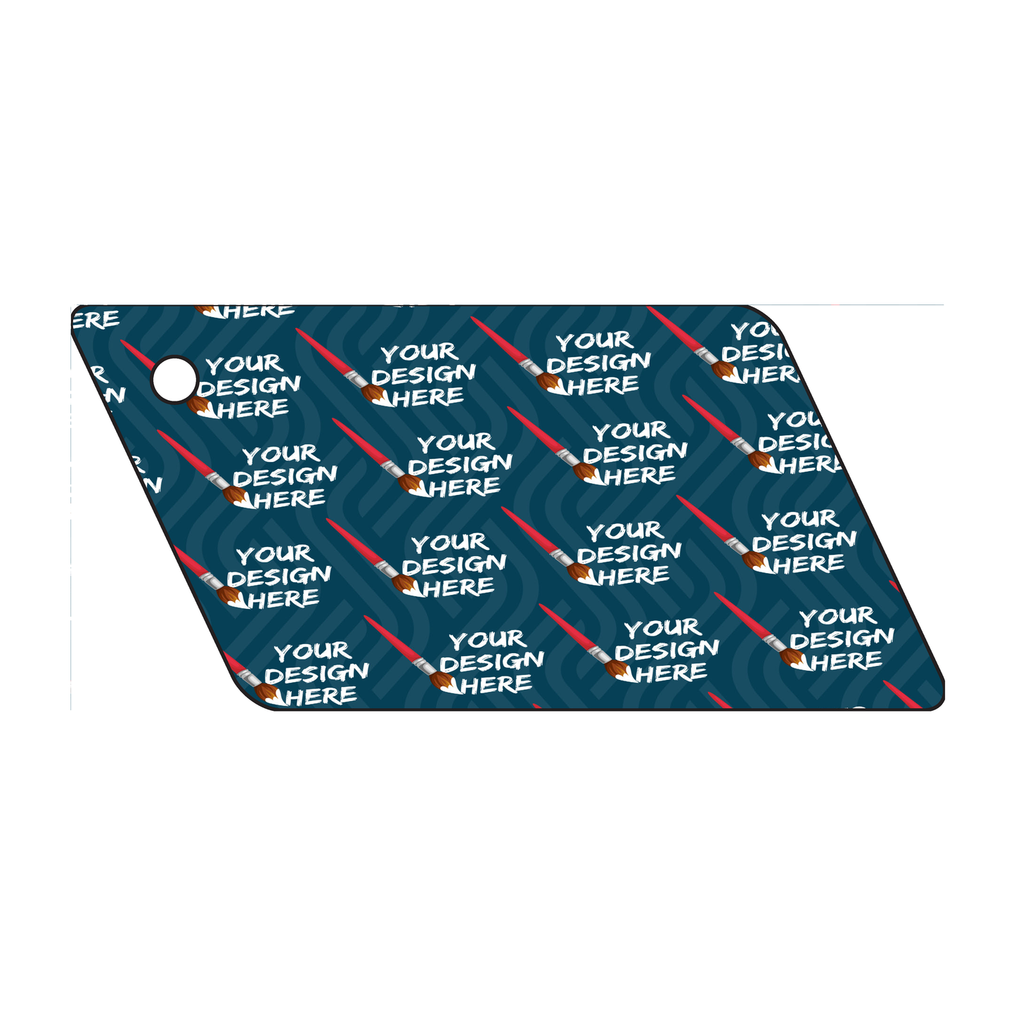 Custom Plastic 3.5" x 1.625" Parrallelogram Key Tags