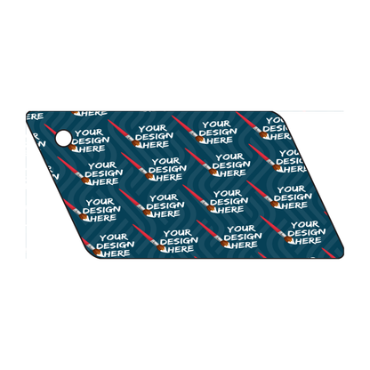 Custom Plastic 3.5" x 1.625" Parrallelogram Key Tags
