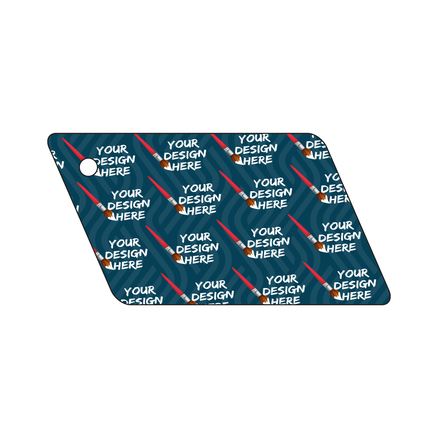 Custom Plastic 2.5" x 1.25" Parallelogram Key Tags