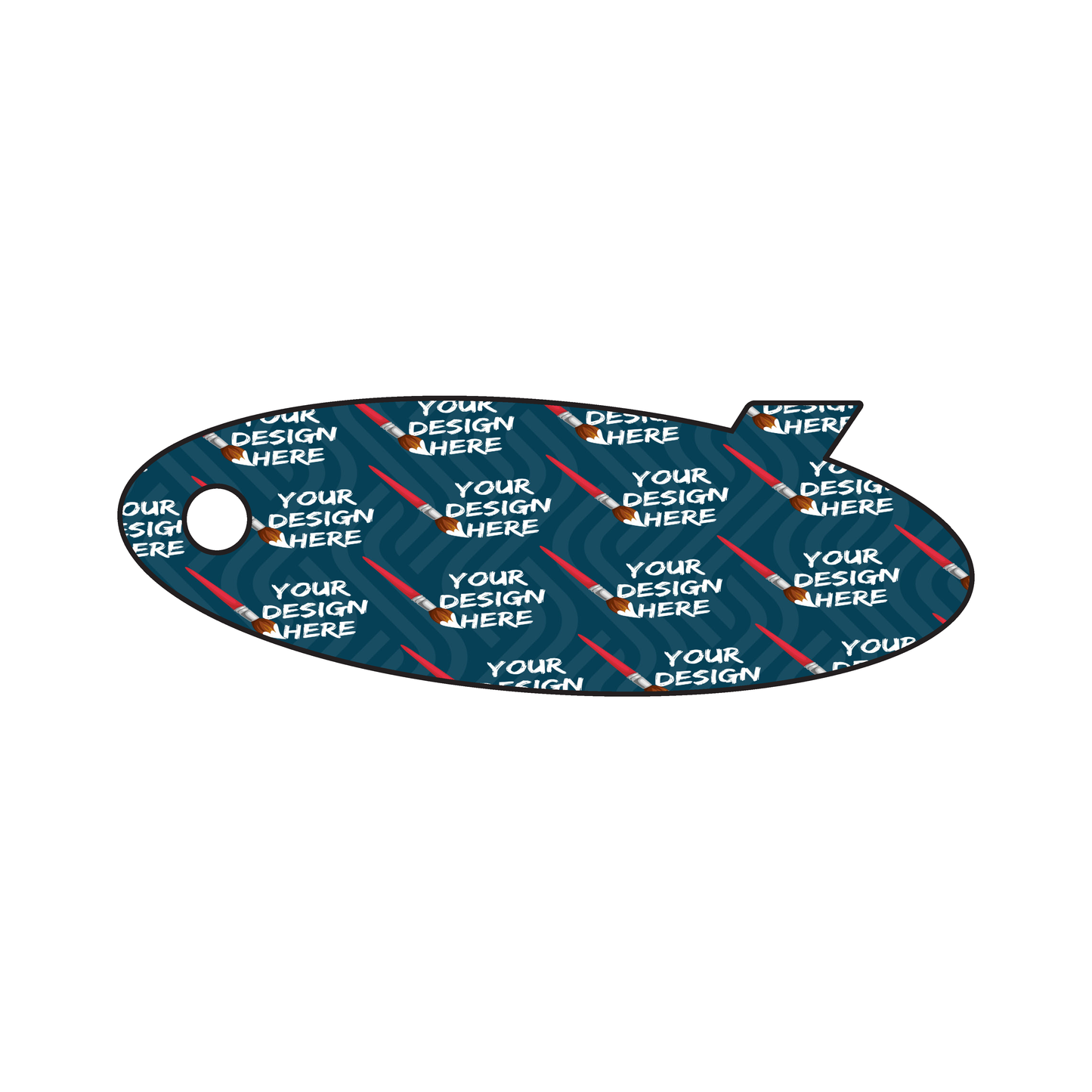 Custom Plastic 2.45" x .85" Surf Board Key Tags