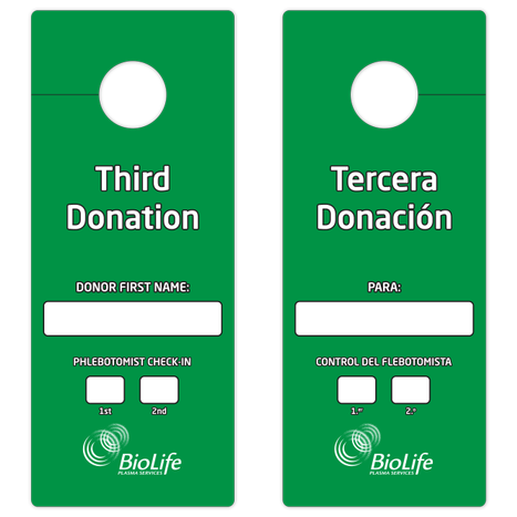 'Third Donation' Cards Hanging - 25 Pack