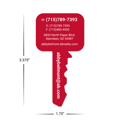 Custom Plastic Business Cards - Key Shape