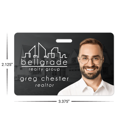 Custom ID Badges - 3.375" x 2.125" Horizontal Shape