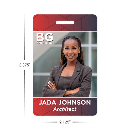 Custom ID Badges - 3.375" x 2.125" Vertical Shape
