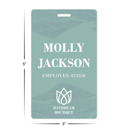 Custom ID Badges - 3" x 5" Vertical Shape