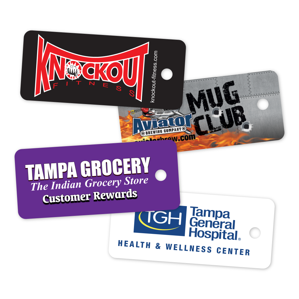 Custom Key Tags - 2.625” x 1.13“ Shape – Plastic Printers