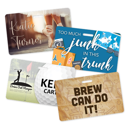 Custom Luggage Tags - 3.375" x 2.125" Horizontal Shape