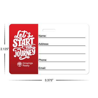 Custom Luggage Tags - 3.375" x 2.125" Horizontal Shape