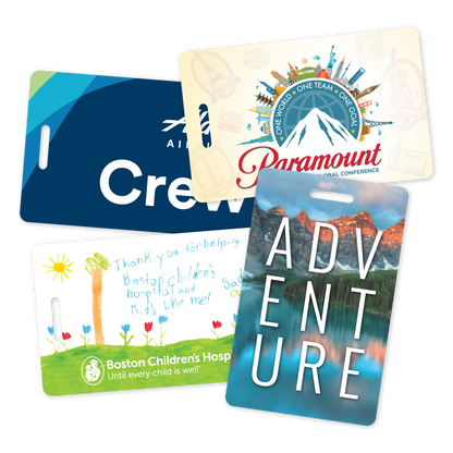 Custom Luggage Tags - 3.375" x 2.125" Vertical Shape