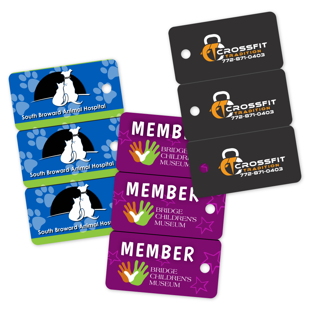Custom Membership Cards - 3 Key Tags Shape – Plastic Printers