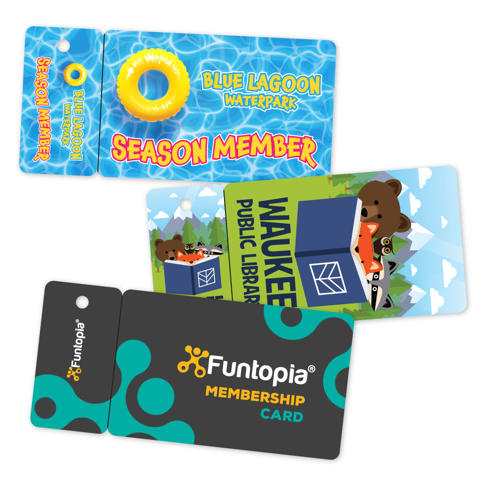 Custom Membership Cards - 4.5" x 2.125" Card + 1.125" x 2.125" Key Tag Shape