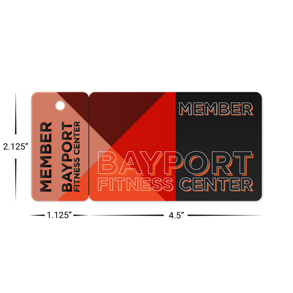 Custom Membership Cards - 4.5" x 2.125" Card + 1.125" x 2.125" Key Tag Shape