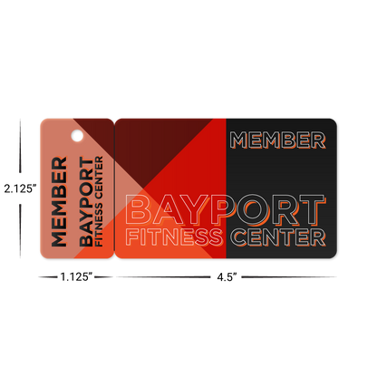 Custom Membership Cards - 4.5" x 2.125" Card + 1.125" x 2.125" Key Tag Shape