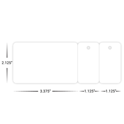 Custom Membership Cards - 3.375" x 2.125" Card + Two 1.125" x 2.125" Key Tags Shape