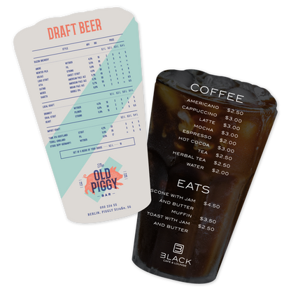 Custom Menus - Beer Glass Shape
