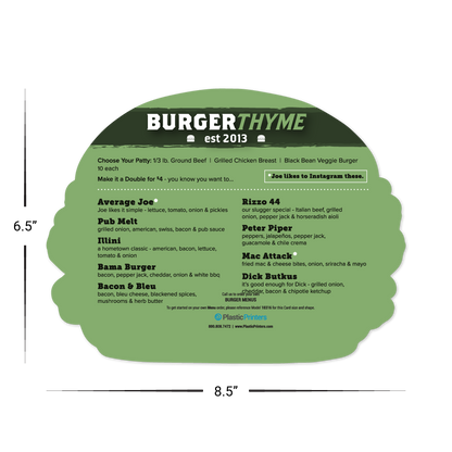 Custom Menus - Burger Shape