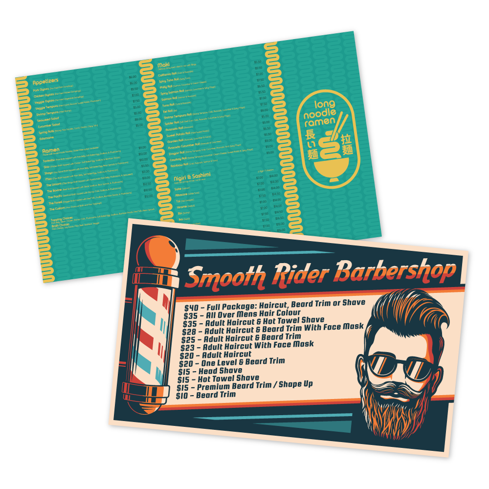 Custom Menu/Signage - 8.5