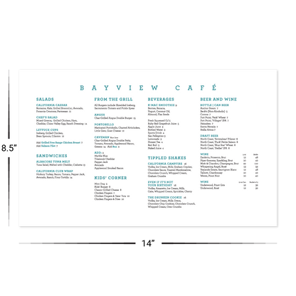 Custom Menu/Signage - 8.5" x 14" Shape